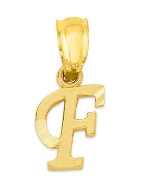 10k Solid Gold F Initial Charm for Bracelet - Personalized Letter Jewelry Gifts